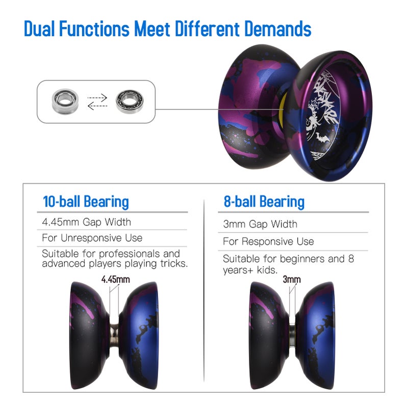 Christmas Professional Yoyoball Competitive Aluminum Yoyo Ball Yoyoball Gift with Strings and Glove - Image 4