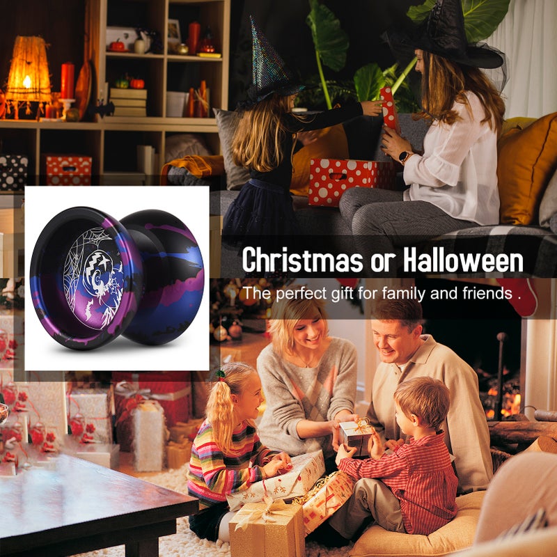 Christmas Professional Yoyoball Competitive Aluminum Yoyo Ball Yoyoball Gift with Strings and Glove - Image 5