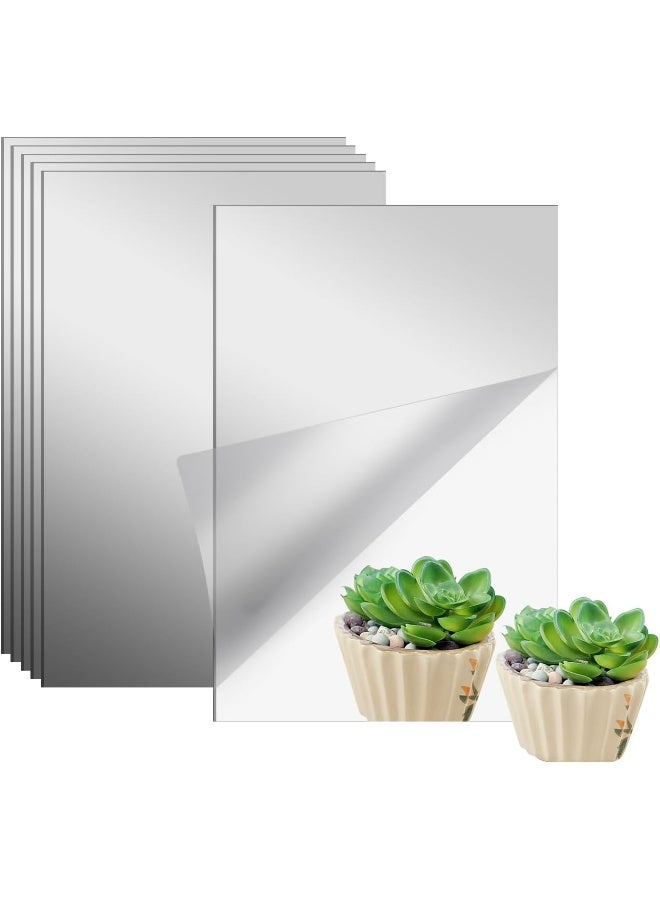 TPGP Flexible 6PCS Adhesive Mirror Sheets, 10x15cm, Silver-6pcs for Bathroom, Wardrobe & Home Office - Image 1