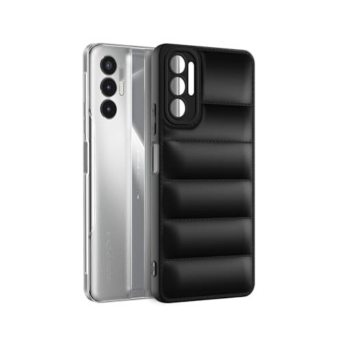 Plus Puffer Case Camera Protection Soft Back Cover for Tecno Pova 3 - Black - Image 3