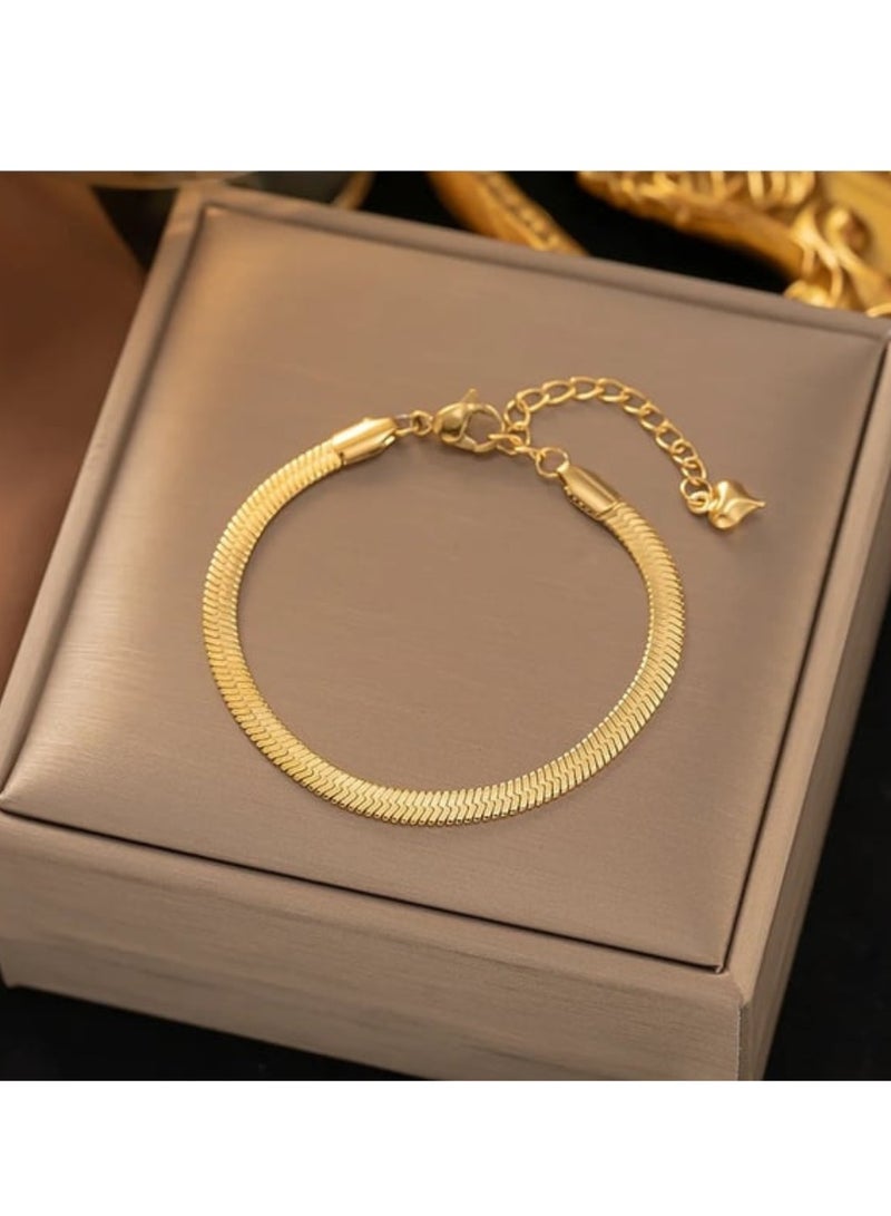 Rwnq "Snake Back" Pure 316 Stainless Steel Bracelet - 5mm Width, Rust-Resistant, Hypoallergenic_ Women's Accessories - Women's Stainless Steel Accessories - Jewelry - Accessories  - Image 1