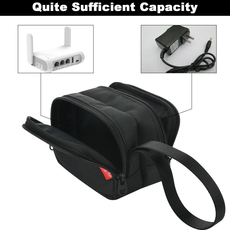 Homakover Travel Router Case for GL.iNet GL-MT3000/ GL-AXT1800/ GL-SFT1200/ GL-A1300/ TP-Link AX1500 Travel Routers, Portable WiFi Storage Holder,Waterproof Anti-Scratch Carrying Bag with Pocket For Accessories - Image 4