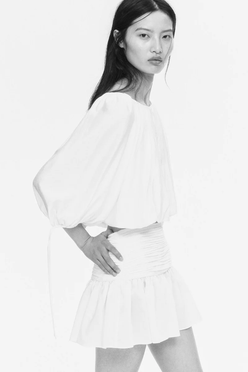 H&M Ruched-waist mini skirt