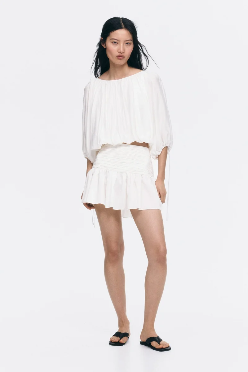 H&M Ruched-waist mini skirt