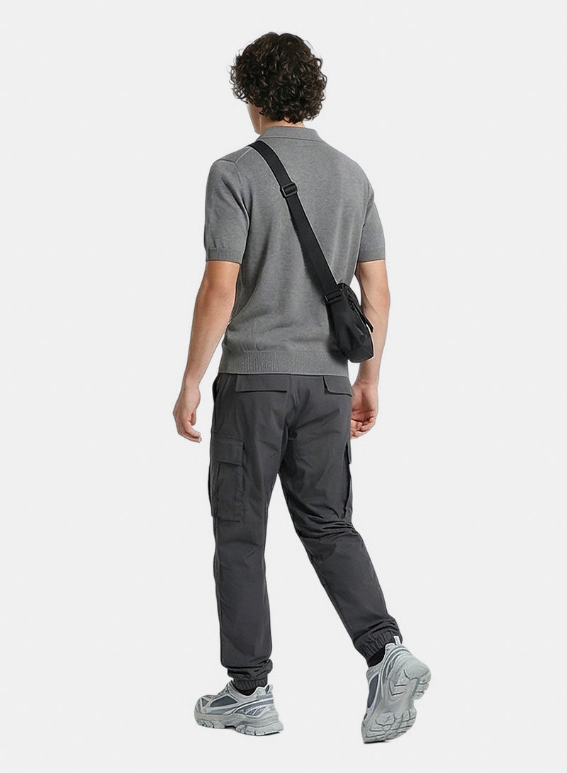 RAVIN Men'S Premium Knit Johnny Collar Polo In Heather Grey - Image 4