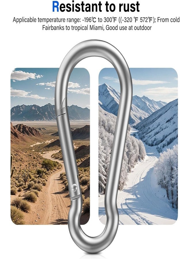 حلقة تسلق فولاذية ممتازة من وايت تك M12، مشبك خطاف من الفولاذ المقاوم للصدأ 304، حلقة تسلق متينة مزودة بنابض، حلقة تسلق للتأرجح، وصلة سريعة، سلسلة مفاتيح، تخييم، مشي لمسافات طويلة، سفر (عبوة من قطعتين) - Image 3