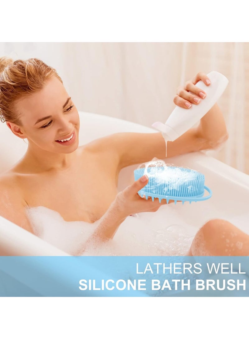 general Bath and Shampoo Body Brush Silicone Exfoliating Body Scrubber for Use in Shower Premium Silicone Loofah Head Scrubber Scalp Massager Easy to Clean - Image 2
