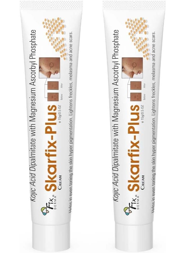 Fixderma 2% Kojic Acid + 1% Arbutin Skarfix-Plus Scar Removal Cream | Hyperpigmentation Removal Cream and Acne Scars Removal Cream | Helps to Reduce Melasma- 15gm (Pack of 2) - Image 1