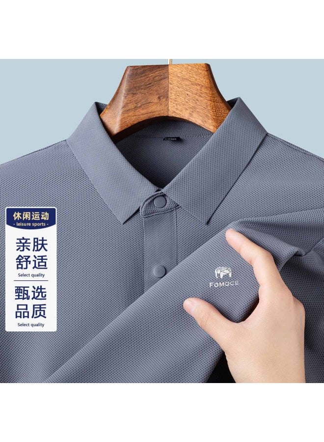 Fomoce men's Knit Short-sleeve Polo Shirt - Cool & Sporty T-shirt For Men - Image 2