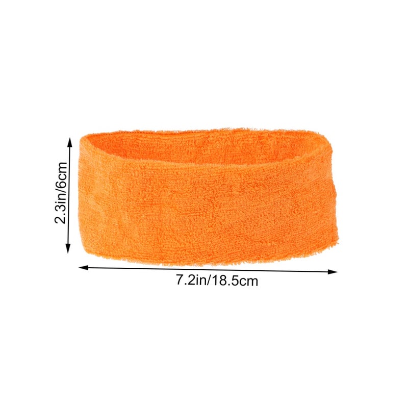 Orange Stretchy Sports Yoga Headband Reusable Washable Cloth For Women Men - Image 3