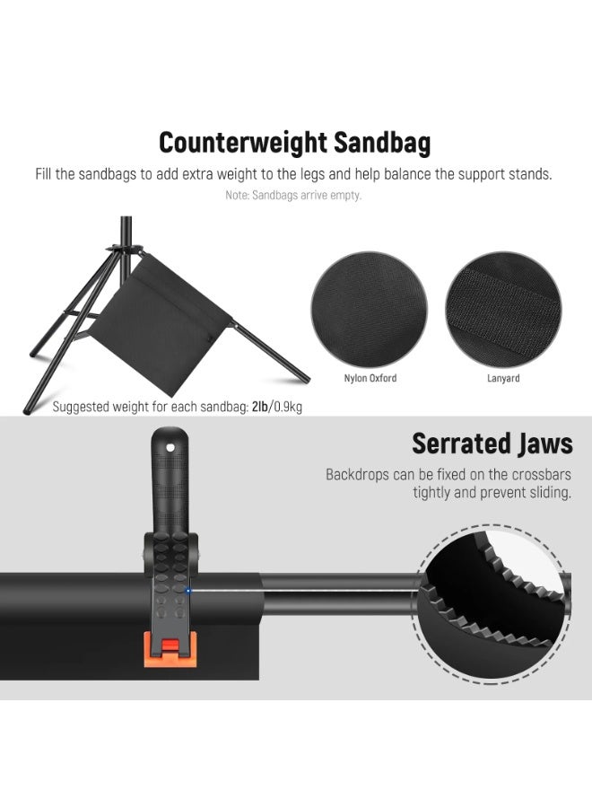 Neewer NK-ST0204 BackDrop Support System + 8 Clamps + 2 Sand Bags - Image 3