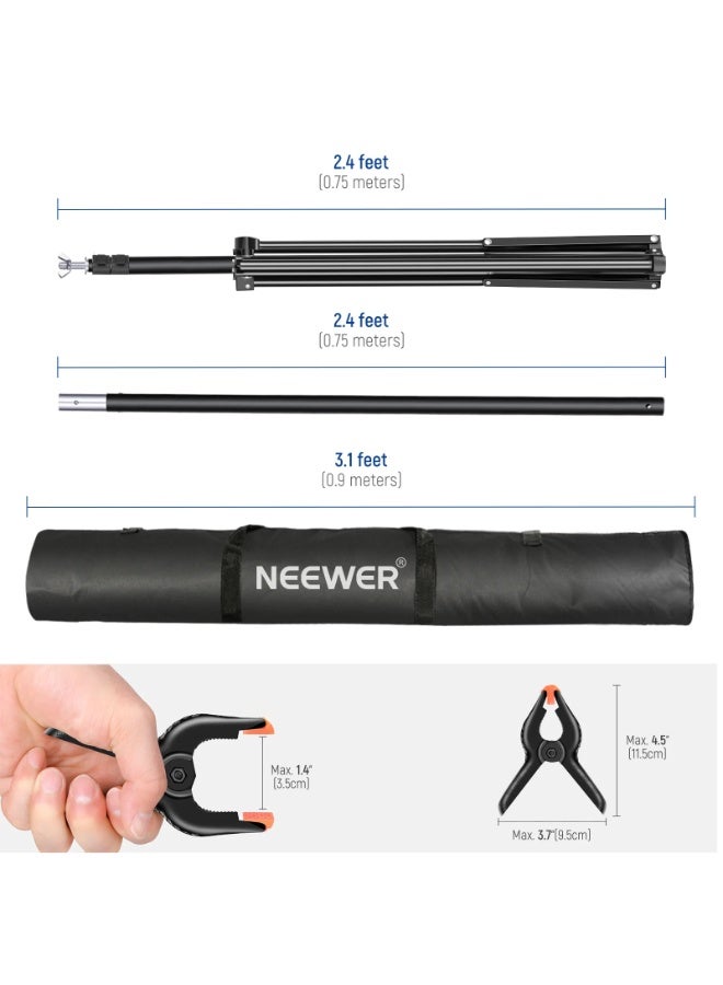 Neewer NK-ST0204 BackDrop Support System + 8 Clamps + 2 Sand Bags - Image 2