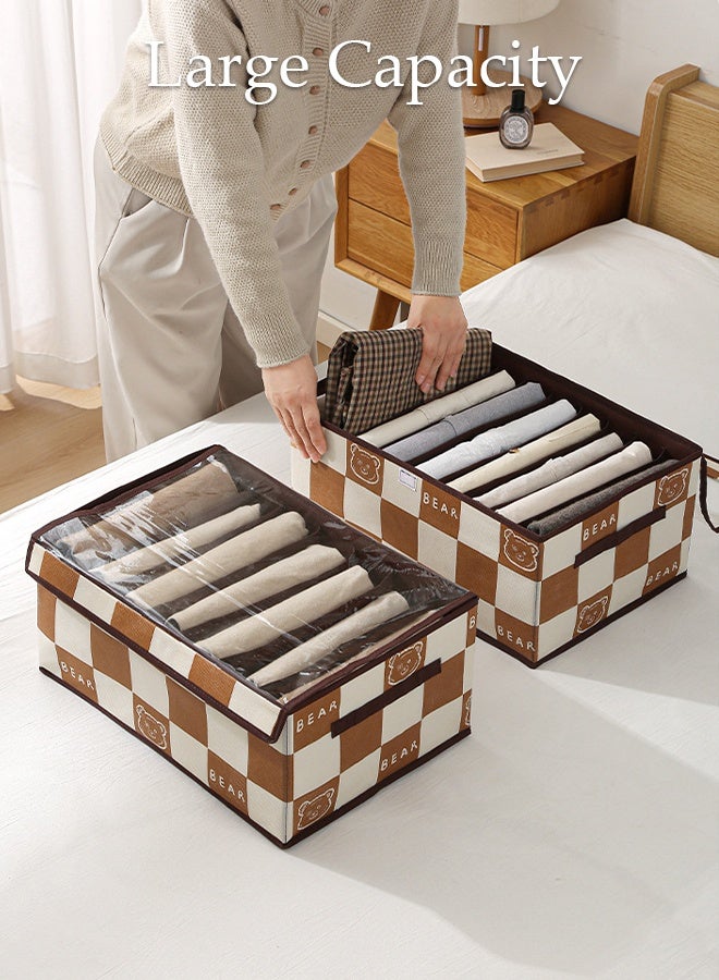 DUNISO 3PCS Wardrobe Clothes Organizer with Portable Handle Dust Cover Large Capacity Closet Storage Organizer for Clothes Jeans Washable Closet Storage Boxes Cube Storage Bin for Home Bedroom Office - Image 4