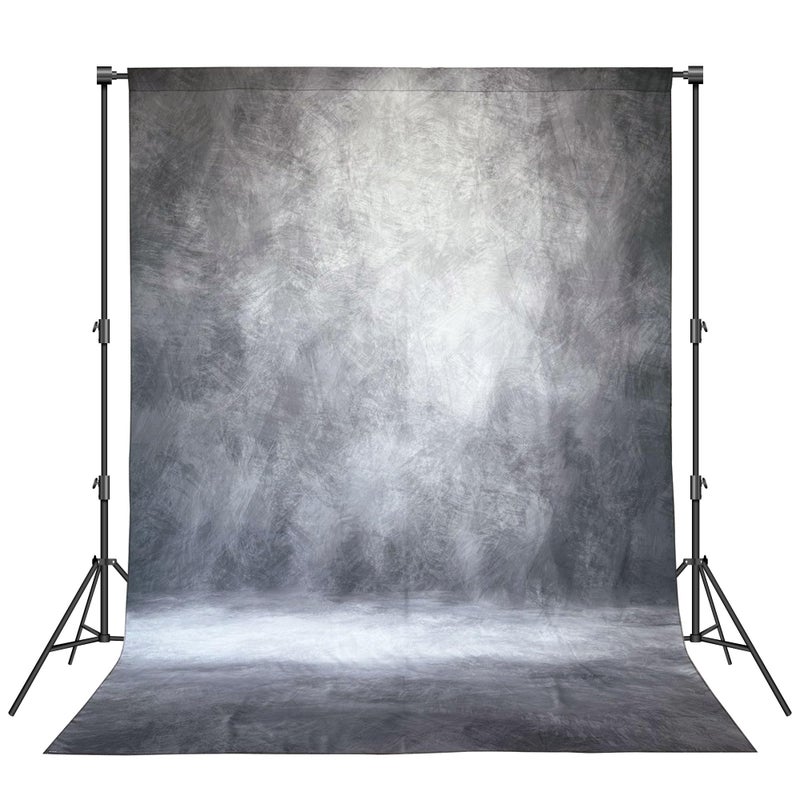 Haboke Abstract Professional Photography Backdrop for Portrait Photo Props Booth Background Photoshoot Studio with Polyester Fabric Roller Pocket on Top (8x10ft,Grey,No Stand) - Image 1