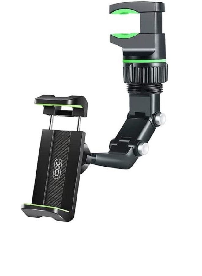 إكس أو XO C107 Rearview Mirror Bracket Phone Holder One Handed Operation For Safe Driving Adjustable And Convenient Of Bumps And Shakes Supports Devices Under 6.9 Inches - Image 1