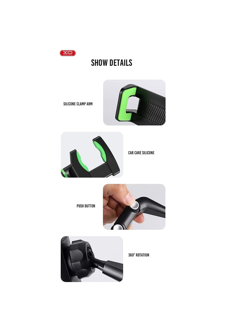 إكس أو XO C107 Rearview Mirror Bracket Phone Holder One Handed Operation For Safe Driving Adjustable And Convenient Of Bumps And Shakes Supports Devices Under 6.9 Inches - Image 2