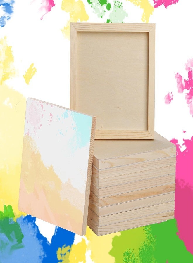 ARS 10 Pack Unfinished Wood Panels, 8 x 8 Inches Birch Wooden Cradled Painting Panel Canvas Boards for Watercolor, Arts and DIY Crafts, Easel Display, Use with Oils, Acrylics - Image 5