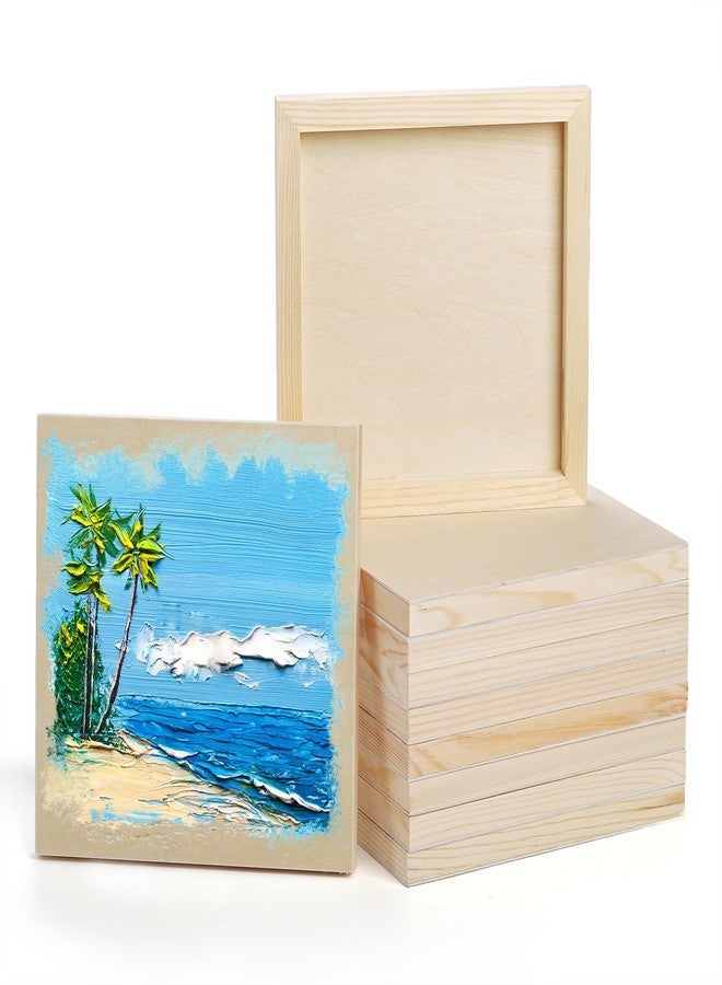 ARS 10 Pack Unfinished Wood Panels, 8 x 8 Inches Birch Wooden Cradled Painting Panel Canvas Boards for Watercolor, Arts and DIY Crafts, Easel Display, Use with Oils, Acrylics - Image 1