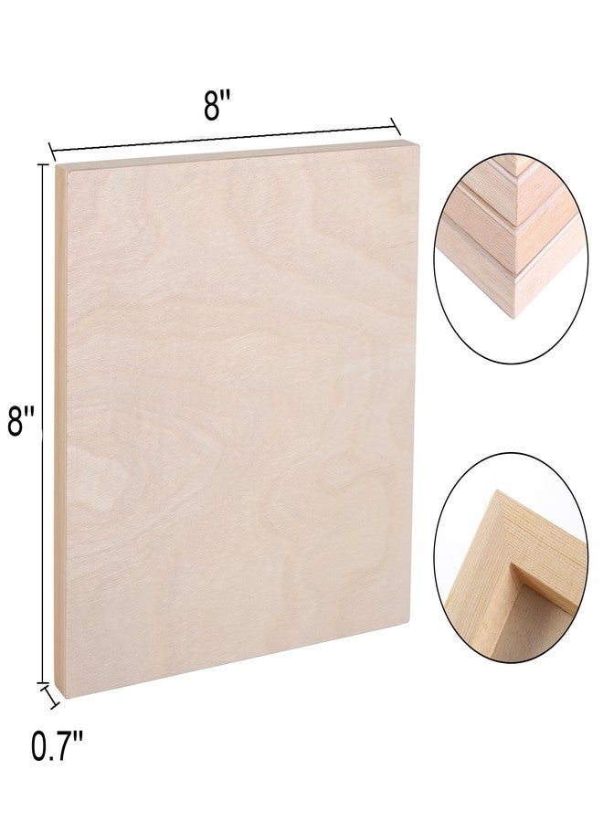 ARS 10 Pack Unfinished Wood Panels, 8 x 8 Inches Birch Wooden Cradled Painting Panel Canvas Boards for Watercolor, Arts and DIY Crafts, Easel Display, Use with Oils, Acrylics - Image 2