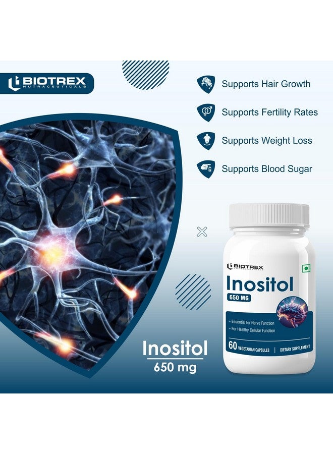Biotrex Nutraceuticals Inositol 650mg, Essential for nerve function - 60 Capsules - Image 4