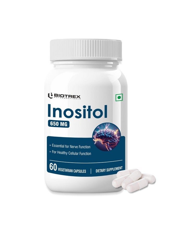 Biotrex Nutraceuticals Inositol 650mg, Essential for nerve function - 60 Capsules - Image 1
