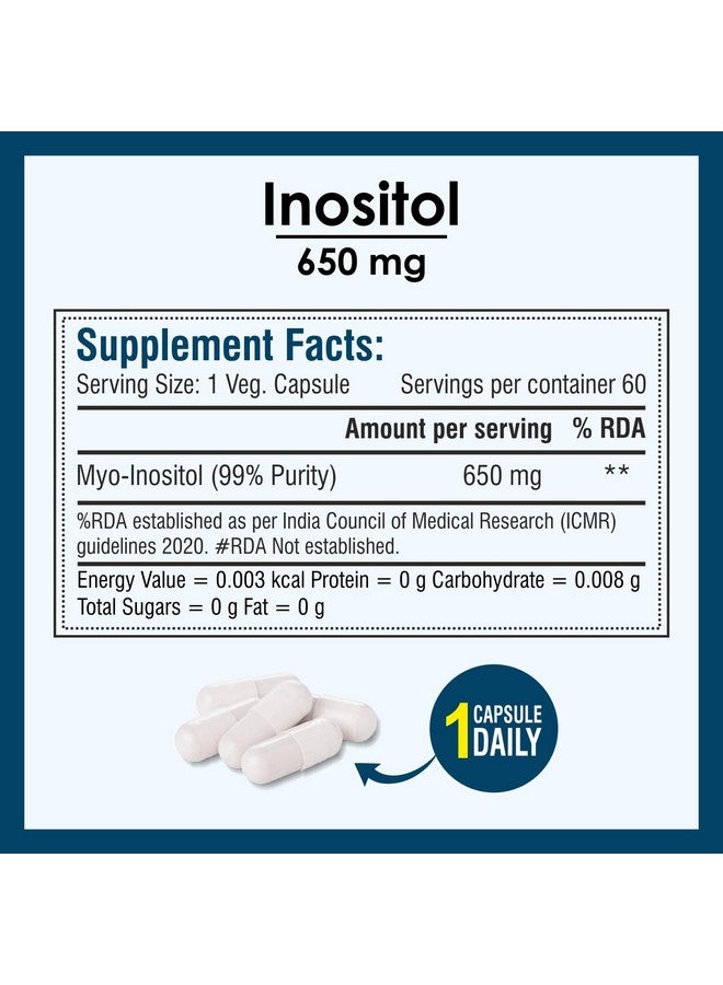 Biotrex Nutraceuticals Inositol 650mg, Essential for nerve function - 60 Capsules - Image 5