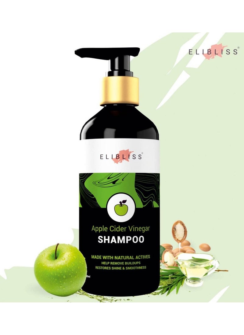 ELIBLISS ELIBLISS Apple Cider Vinegar Shampoo Anti Breakage Hair Growth Damage Control Free from Paraben Mineral Oil 300 ml Pack Of 2  - Image 2
