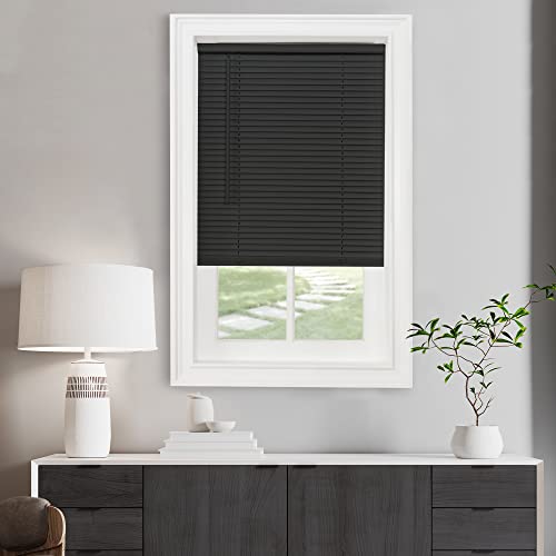 Achim Cordless Light Filtering Mini Blind 36 Inch Width 48 Inch Length 1 Slat Size Black Cordless GII Morningstar Horizontal Windows Blinds for Interior by Achim Home Decor - Image 1