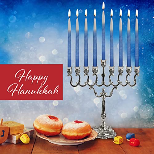 Ner Mitzvah Dripless Chanukah Candles, Decorated Ombre Blue & White Hanukkah Candles Fits Most Menorahs, Premium Quality Wax for All 8 Nights of Hanukkah - Standard Size - 45 Count - Image 4