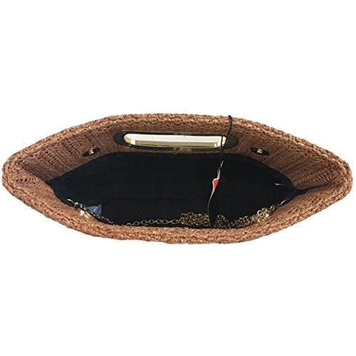 JNB Top Handle Straw Clutch (Tan) Large - Image 5