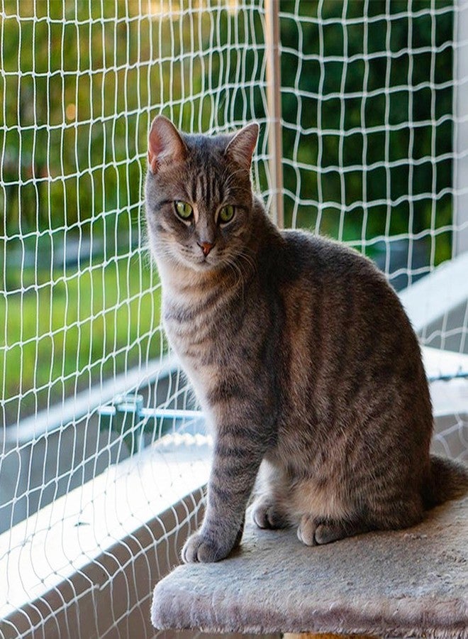 Piowet Cat Balcony Net Cat Netting Balcony Rail Net Cat PET Balcony Anti Fall Netting Cat Fence Nets Transparent Nylon Pet Mesh Fence Anti Fall Netting for Balcony Window Stairs (10 * 13ft, White) - Image 1