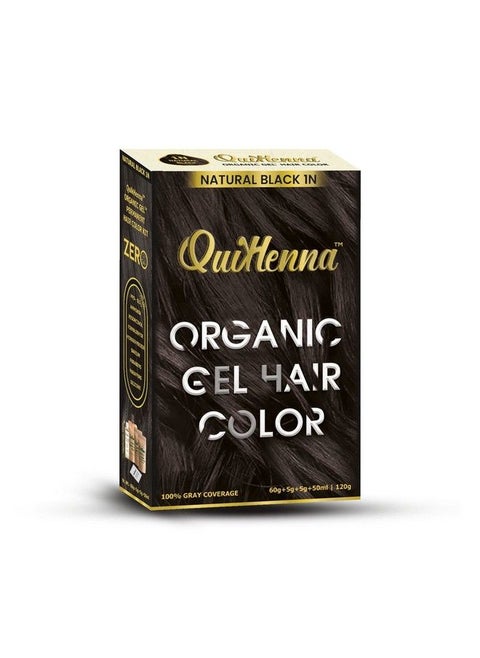 Quikhenna Ppd & Ammonia Free Organic Gel Permanent Hair Colour 1N Natural Black For Men & Women 120Gm