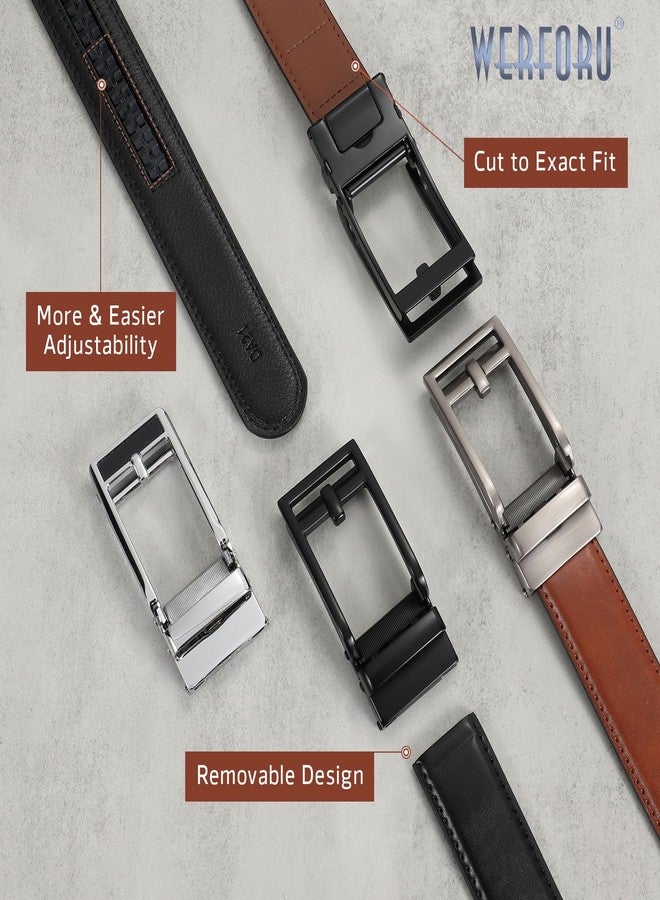 وير فور يو حزام رجالي رسمي من الجلد من WERFORU، حزام جلدي قابل للتعديل - حزام أسود بسقاطة للمناسبات الرسمية وغير الرسمية (أسود، مقاس الخصر من 44 إلى 50 بوصة) - Image 3