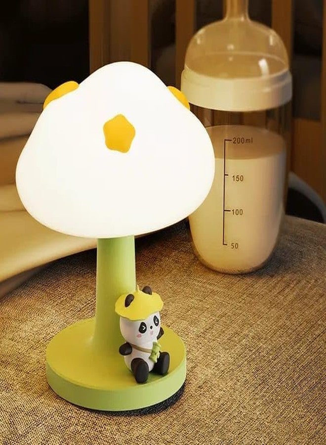 DTR Creation Rechargeable Silicone Mushrooms Panda Sitting Night Light for Kids | 3 Type LED Changing Lamp |Adorable Room Decor & Gift for Toddlers, Teens, & Valentine's Day Present| Multicolour 15Cm - Image 2