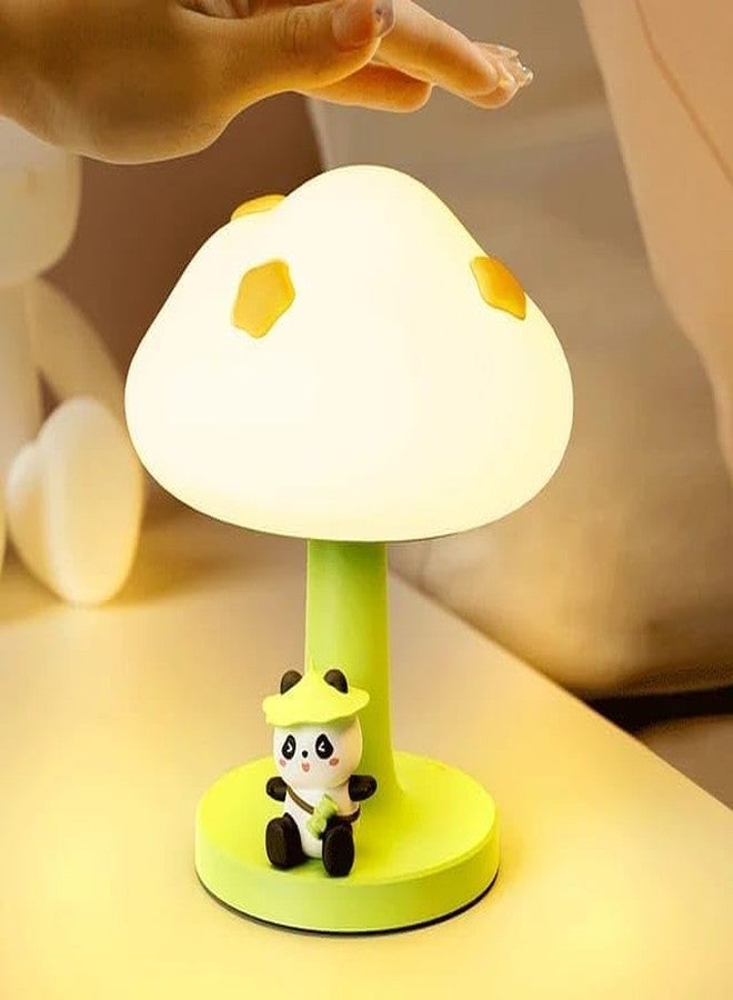 DTR Creation Rechargeable Silicone Mushrooms Panda Sitting Night Light for Kids | 3 Type LED Changing Lamp |Adorable Room Decor & Gift for Toddlers, Teens, & Valentine's Day Present| Multicolour 15Cm - Image 1