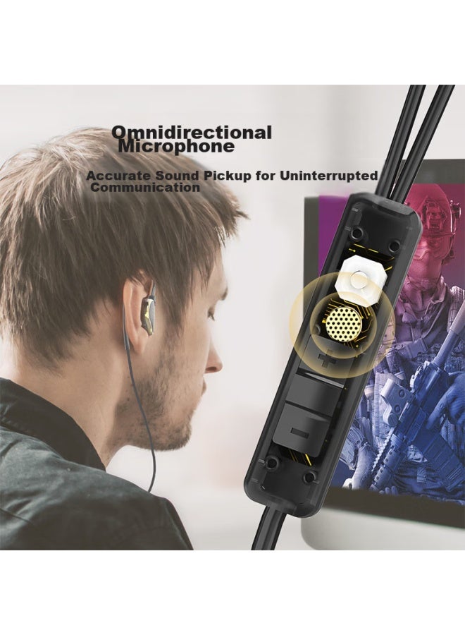 Witgoer Computer Headset With Microphone, Two-in In-ear Usb Interface Microphone, For Desktop And Laptop, Wired Gaming - Image 4