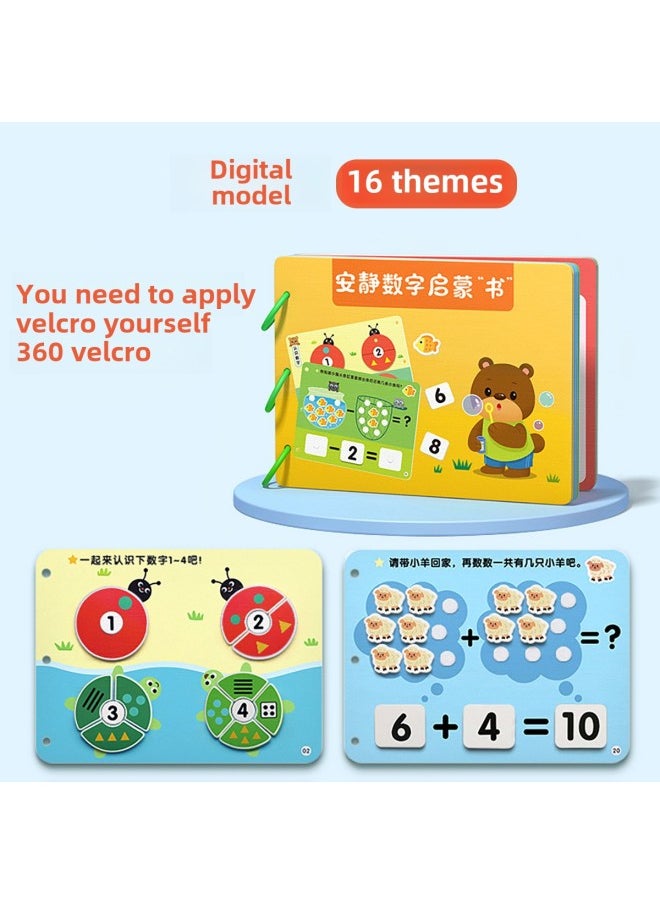 Tear The Book Baby Toy Quiet Hand Tear Cloth Book 0 1 Year Old Baby 6 Months 12 Early Education Hook And Loop Can Bite-Colour: Mathematics Book (need To Attach Velcro By Yourself)  - Image 1