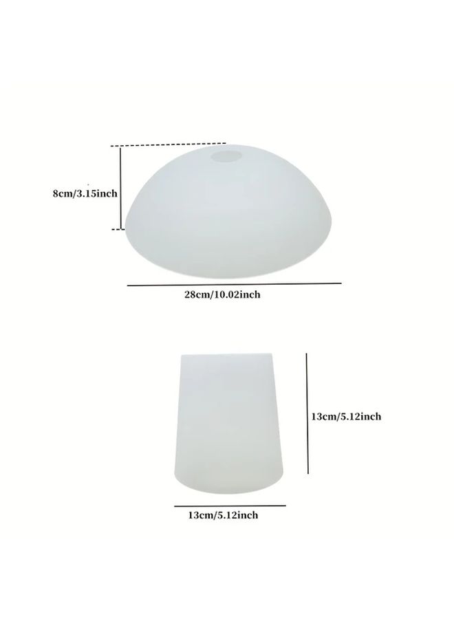Semicircle PVC Lampshade 130x130mm Modern Matte Cream Home Office Desk Light - Image 3