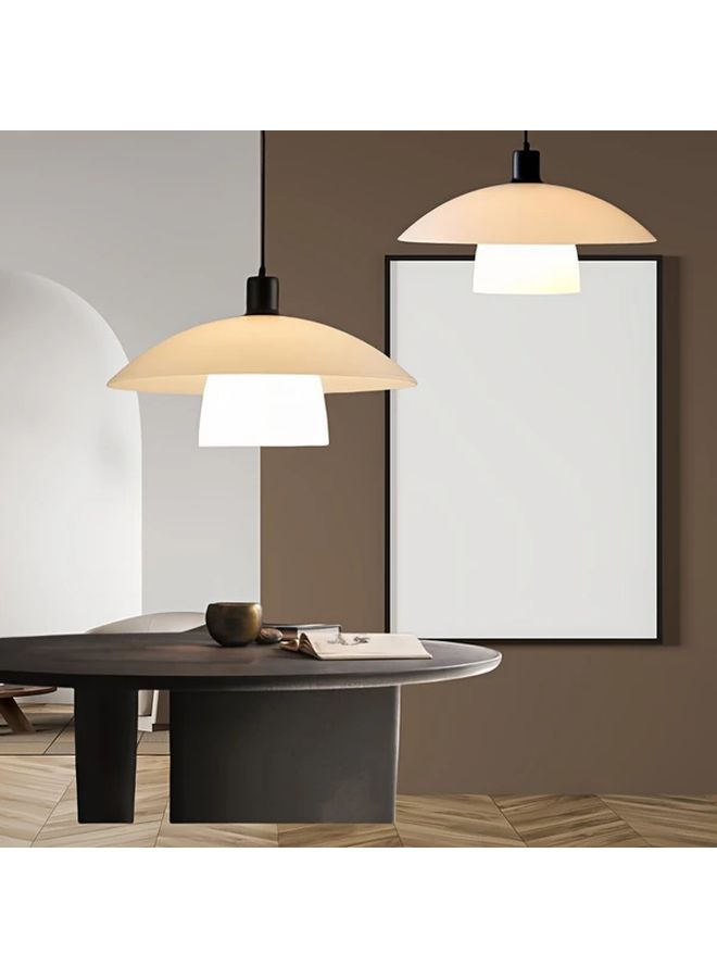 Semicircle PVC Lampshade 130x130mm Modern Matte Cream Home Office Desk Light - Image 1