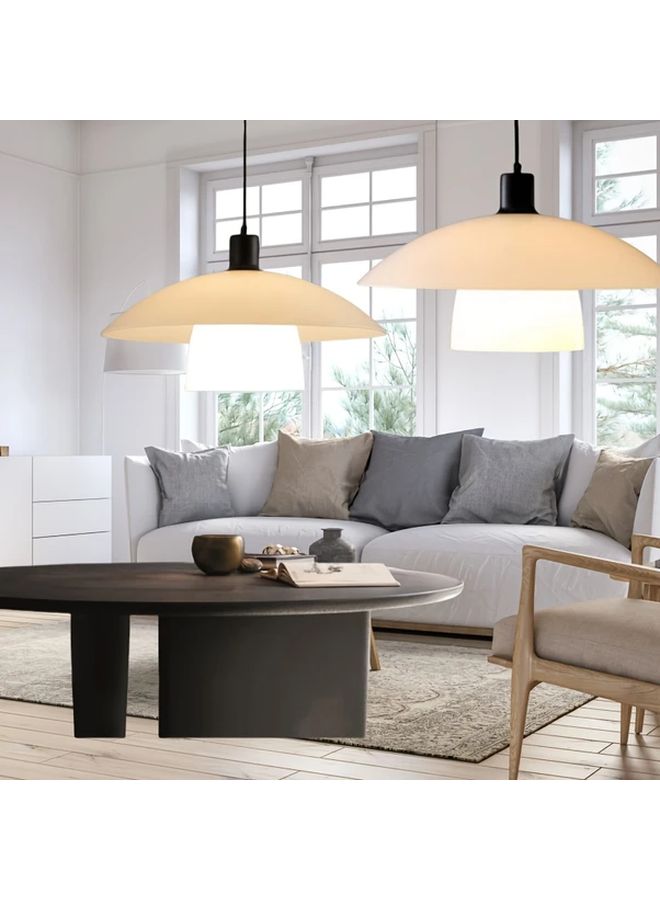 Semicircle PVC Lampshade 130x130mm Modern Matte Cream Home Office Desk Light - Image 5
