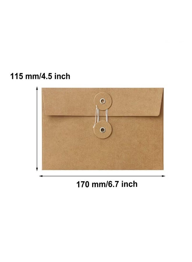 Generic 20 Pieces Kraft Paper Envelopes with Button and String Closure Vintage Pockets for Mail, Postcards, Bills, Invitations Brown, 6.7x4.5 Inch  - Image 5