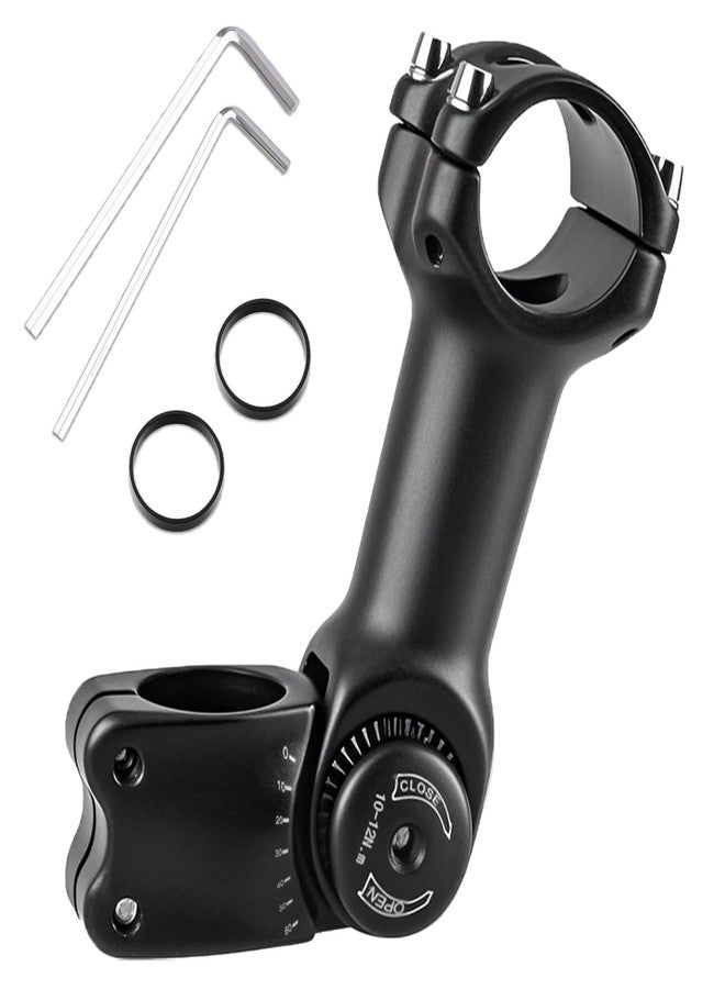 TRIWONDER Stem 25.4 31.8 90mm 110mm 130mm 60 Degree Adjustable Bike Stem Mountain Bike Stem Short Handlebar Stem Riser for Bicycle, Road Bike, MTB, BMX, Cycling (31.8 x 120mm) - Image 1