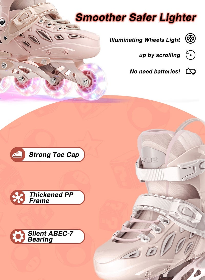 sway زلاجات أطفال قابلة للتعديل مع عجلات مضيئة، زلاجات لياقة بدنية خارجية، زلاجات قابلة للتعديل للأولاد والبنات - Image 5