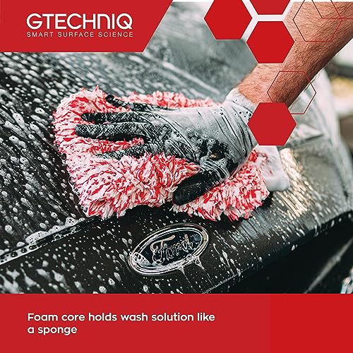 Gtechniq WM2 Microfibre Wash Mitt - Ultra Low Friction Washcloth, Soft Glide Minimises Swirl Marks - Holds Maximum Volume Of Soap Suds, 100% Split Varied Length Polyester Strands For A Quick Easy Wash - Image 2