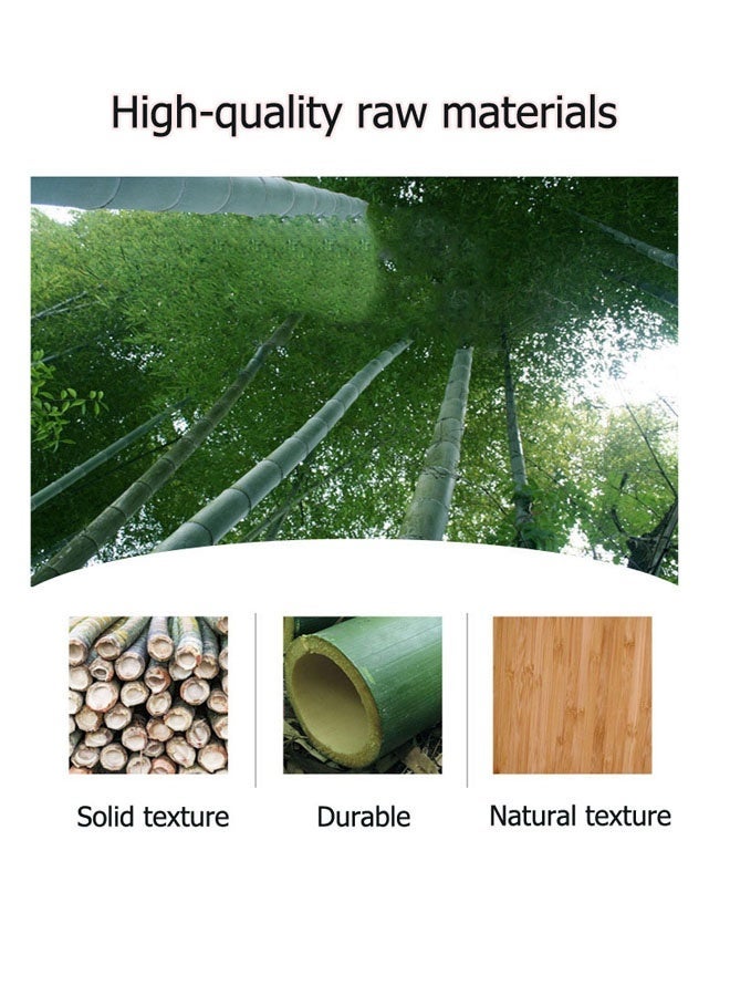 JOYBOS حامل نباتات من الخشب الصلب بعرض 3 طبقات مع سلة معلقة وقضيب خشبي من الخيزران ورف خشبي ومنظم تخزين للمكتب وأرفف سلم خشبية قابلة للطي من الخيزران بثلاث طبقات - Image 2