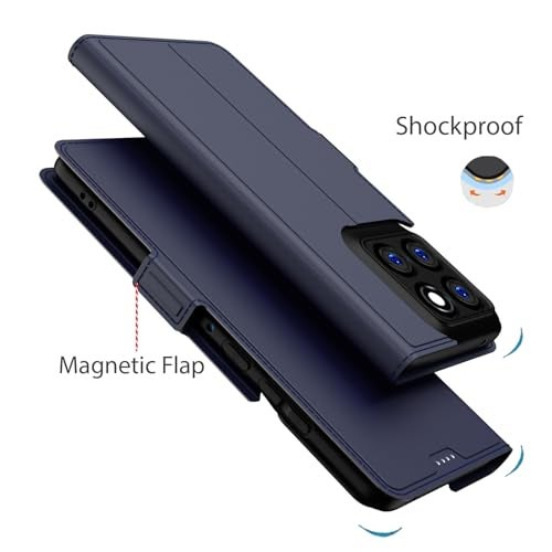 Kapa Noble Slim Magnetic Leather Flip Case Cover for Moto Edge 60 Pro | Card Holder Stand Flip Wallet Case (Blue) - Image 5