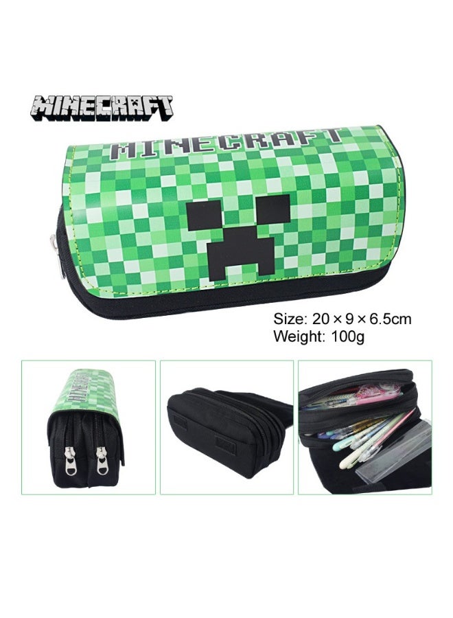 بيوينتي حقيبة أقلام كرتونية من Minecraft - 1، حقيبة تخزين للنقود ولوازم المدرسة، هدايا