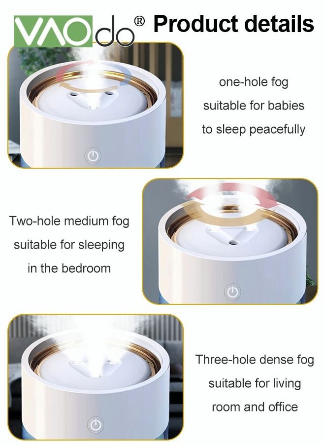 VAOdo - 3 Nozzle Humidifier USB Charging 2L Large Capacity Silent Fine Spray Humidifier - Image 1