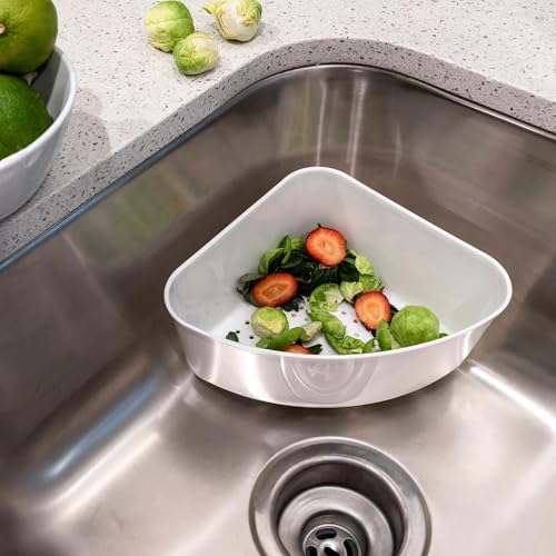 Better Houseware Triangular Kitchen Sink Drain Basket for Food, Sink Food Catcher Basket for Washing Vegetables & Fruits Corner Sink Strainer - Image 2