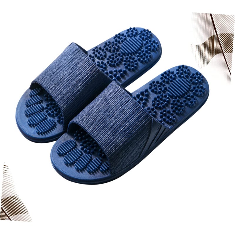 Anti Slip Massage Slippers For Indoor Outdoor Home Travel Hotel Size 6 Dark Blue - Image 4